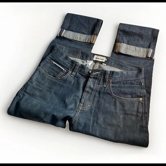 TAYLOR STITCH Slim Jean in Rinsed Organic Selvedge - Size 30